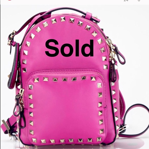 Valentino Handbags - Valentino Rockstud Leather Rockstud Mini Backpack